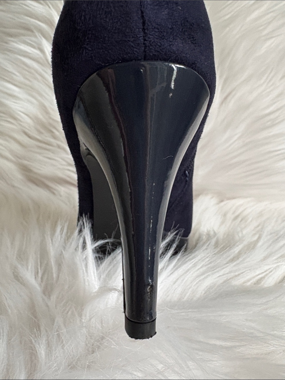 Bandolino Navy Suede Ankle Booties with Side Zip - Picture 13 of 16
